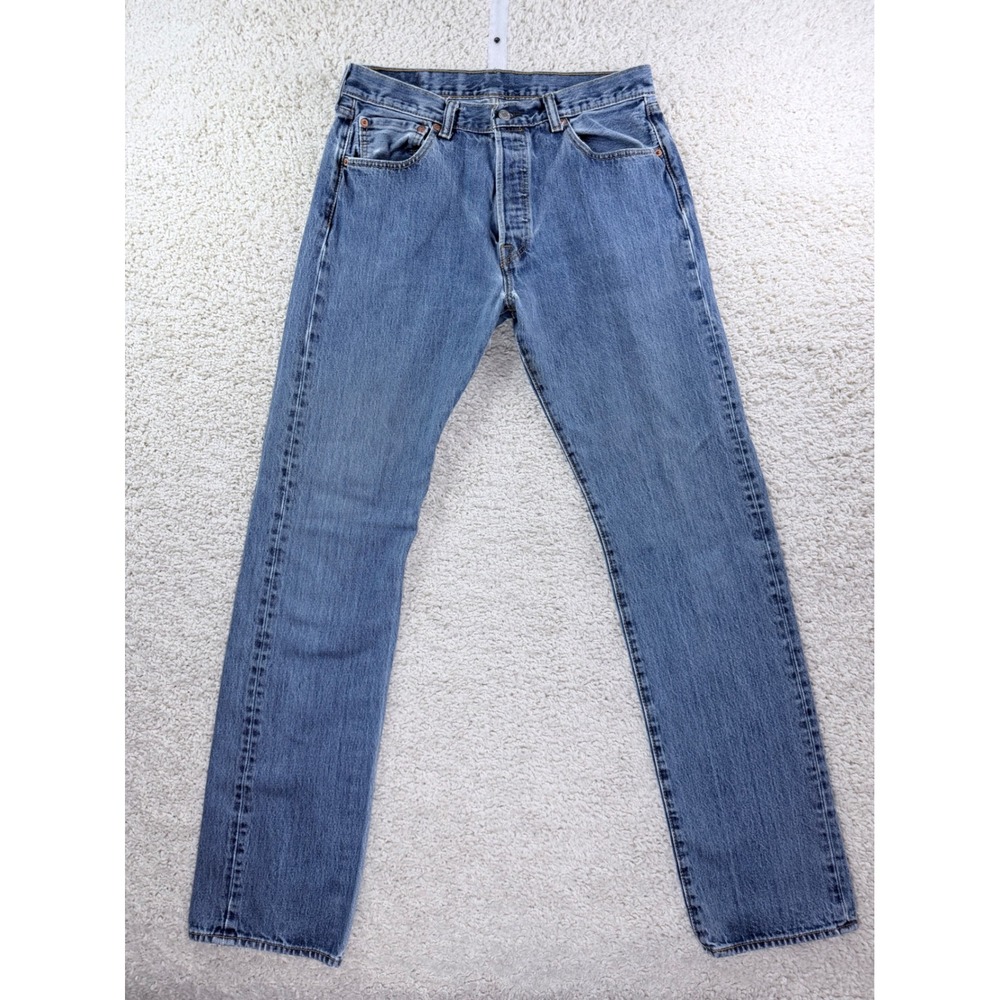 Levi's 501 Straight Leg Men 34x36 Blue Good Button Fly Denim Jeans
